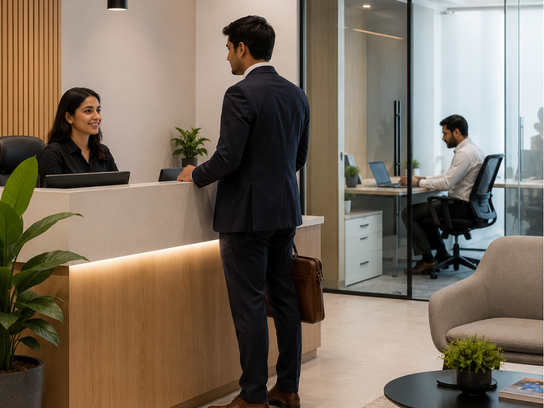 Corporate team working in a managed office space at Marathahalli Bengaluru